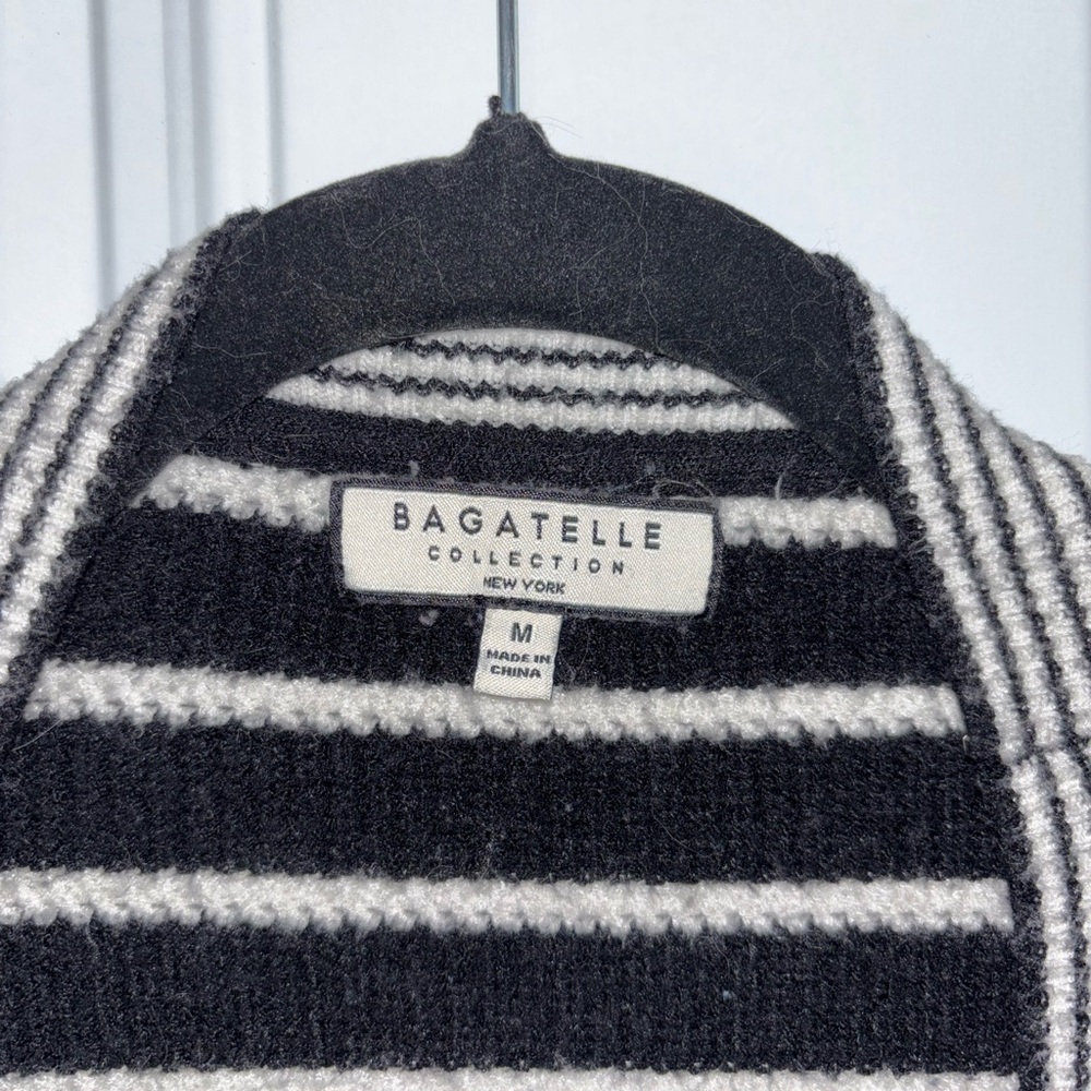 Bagatelle Black and White Striped Cardigan - Picture 2 of 4